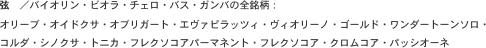 ���@�^�o�C�I�����E�r�I���E�`�F���E�o�X�E�K���o�̑S�����F